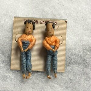Vintage Little Peasant Doll Earrings